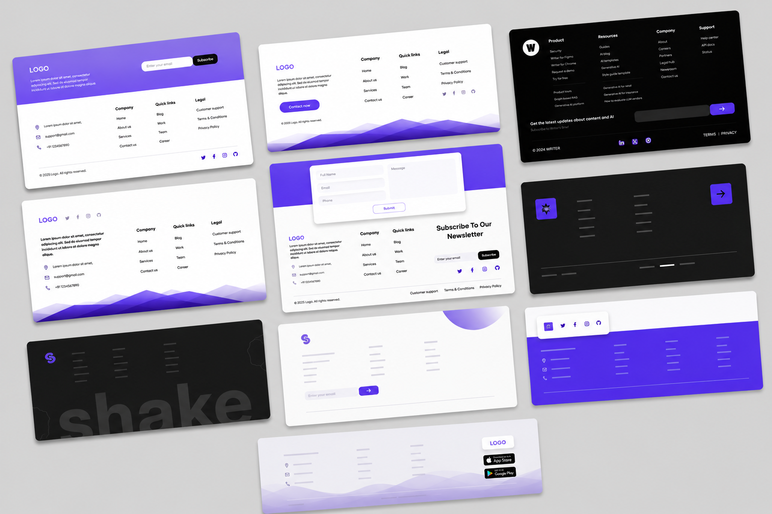 Footer UI Kit Pack