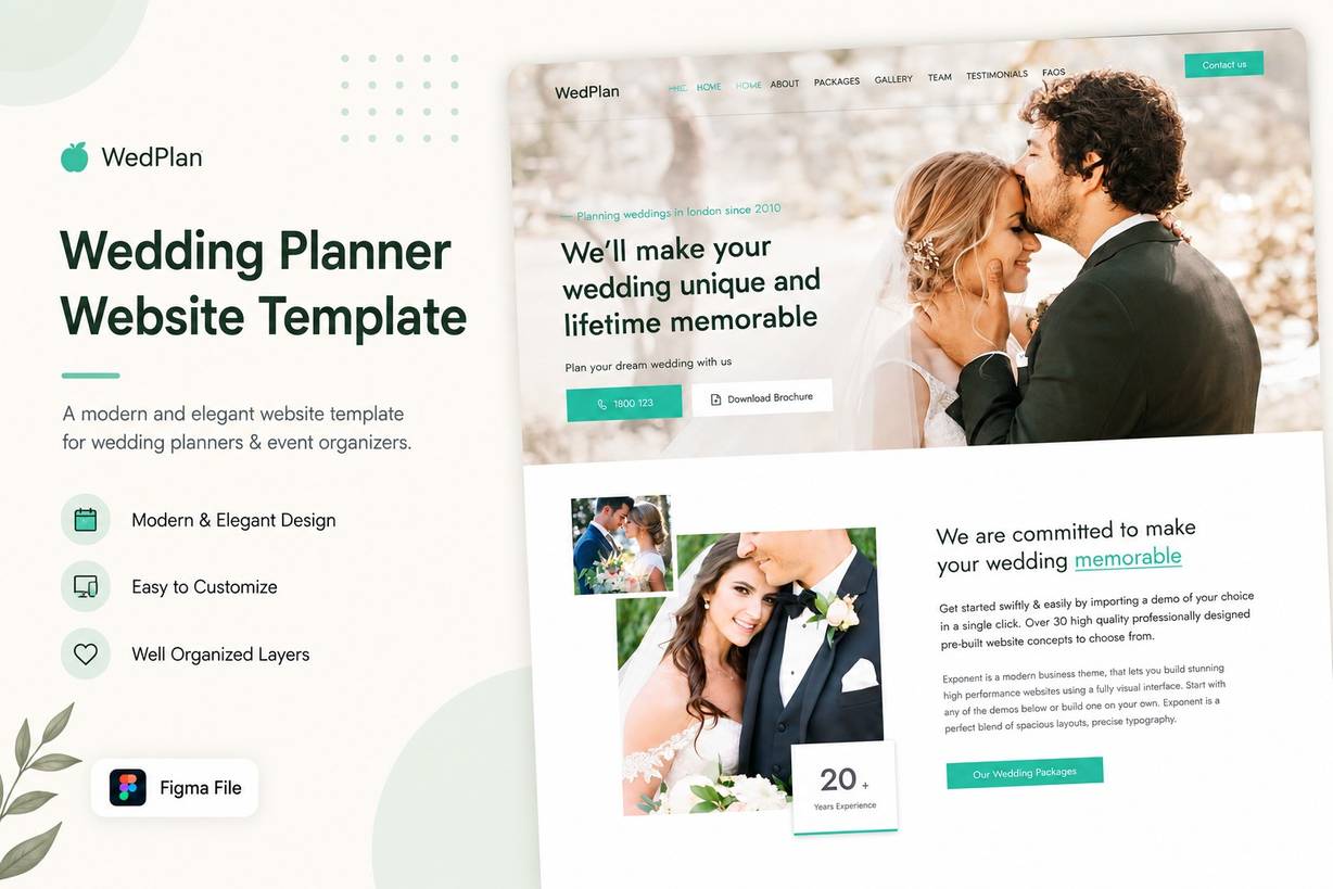 WedPlan – Wedding Planner Landing Page Template